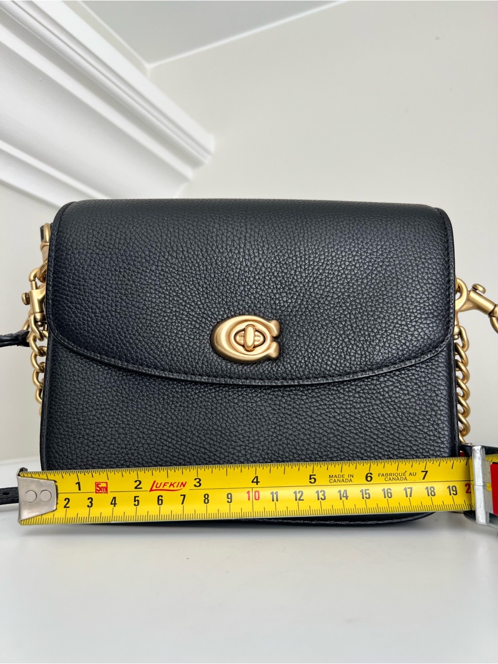 Coach Black Pebbled Leather Shoulder Bag with Gold Hardware - Picture 9 of 15
